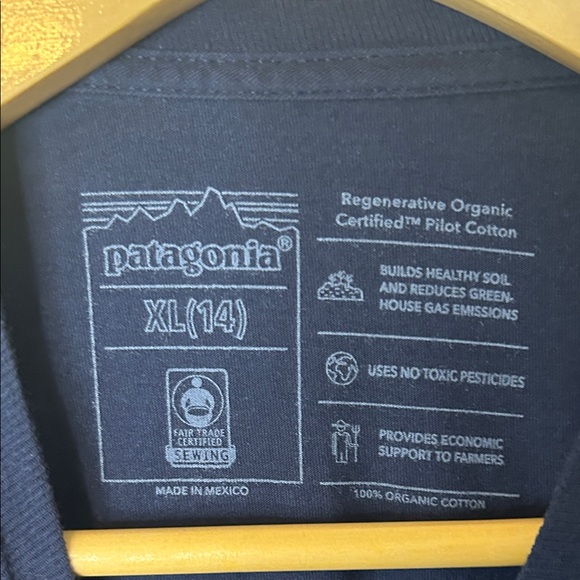 Kids Patagonia Navy Long Sleeve Shirt 100% Cotton - Picture 5 of 5